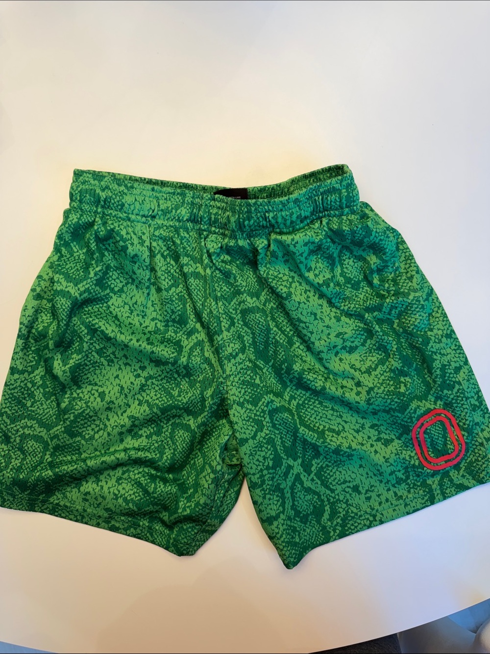 Overtime Boys Green Patterned Active mesh Shorts